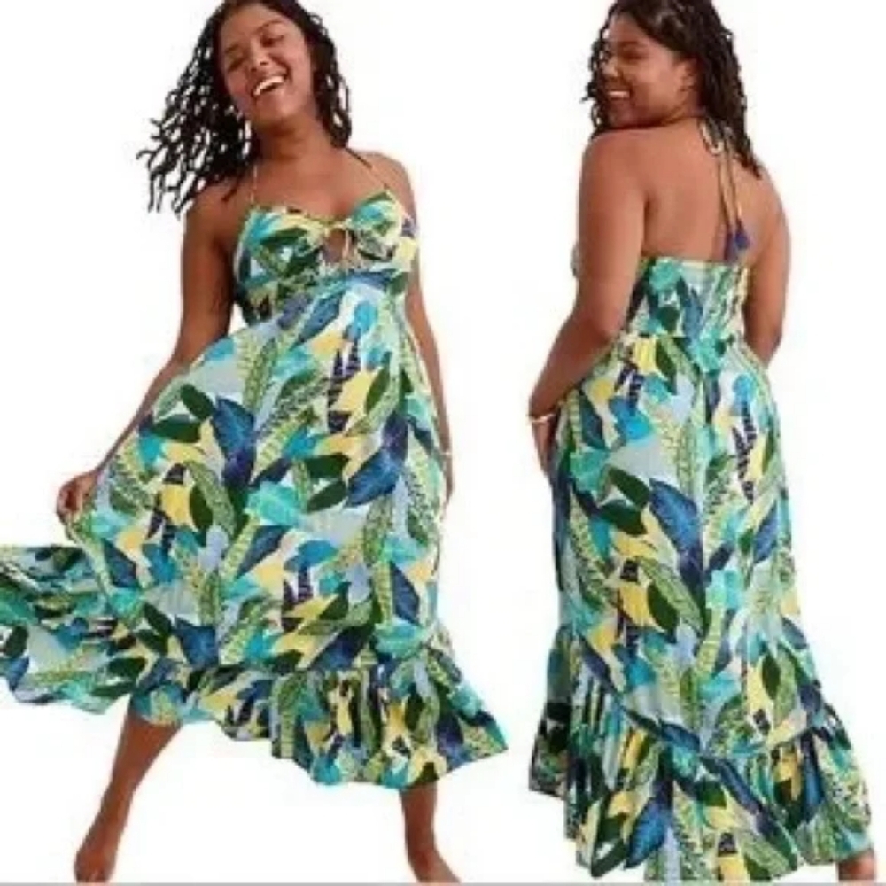 Aerie Halter Beach Maxi Sundress XS